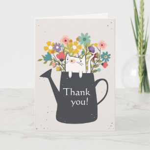 Remerciements Chat dans la carte de boîte d'arrosage d'A (photo