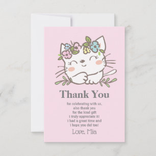Remerciements chaton blanc, chaton, animaux carte de remerciemen