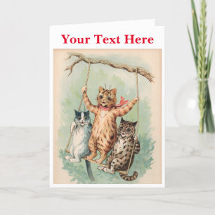 Remerciements Chats sur une aile - Louis Wain Carte de remerciem