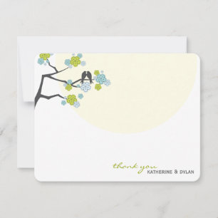 Remerciements Cherry Blossoms Inséparables Carte de remerciement