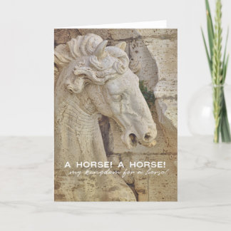 Remerciements CHEVAL DANS LA CARTE DE voeux DE LA FONTAINE