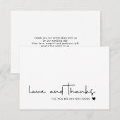 Remerciements Chic Love and Thanks Décontracté Script Carte de r (Devant / Derrière)