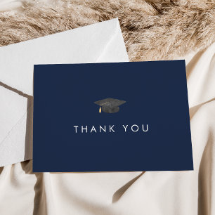 Remerciements Chic Navy Blue Grad Casquette Carte de remerciemen