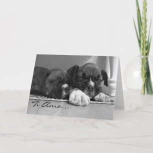 Remerciements Chiots Ti Amo Boxer Carte de voeux