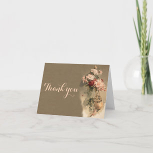Remerciements Chrysanthèmes dans une bouteille Carte de remercie