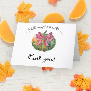 Remerciements Citrouille arc baby shower d'automne - Carte de re