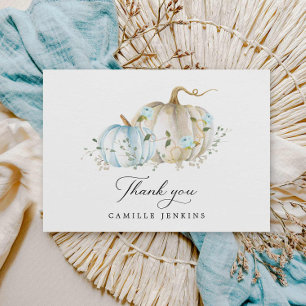 Remerciements Citrouille d'automne Baby shower garçon Carte de r