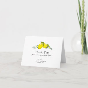 Remerciements Citrus citron Baby shower Floral Carte de remercie