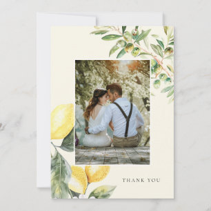 Remerciements Citrus citron Élégant mariage Carte de remerciemen