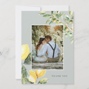 Remerciements Citrus citron Élégant mariage Carte de remerciemen