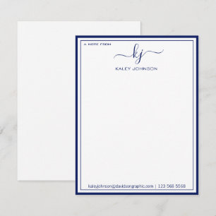 Remerciements Classic Marine Blanc Du Bureau De La Carte Note