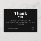 Remerciements Code de réduction pour le logo de carte de remerci (Dos)