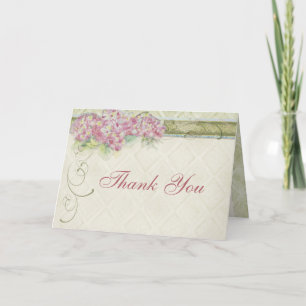 Remerciements Coup d'oeil Rétro Hortensia Rose, Carte de Remerci