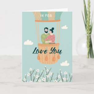 Remerciements Couple mignon sur une carte de Saint Valentin en m