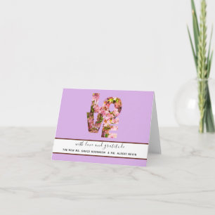 Remerciements Crabappé rose Fleurs AMOUREUX Carte de remerciemen