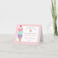 Crème glacée Sundae Sprinled Baby Carte de remerci