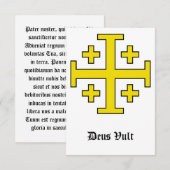 Remerciements Croix de Jérusalem Carte Sainte (Devant / Derrière)