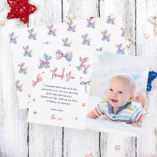 Remerciements Cute Balloon 1er Anniversaire Photo Carte de remer