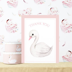Remerciements Cute Swan Simple Baby shower Carte de remerciement