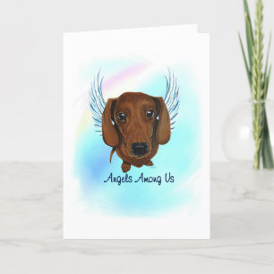 Remerciements Dachshund Angel Dog Pet Perdre la carte de sympath