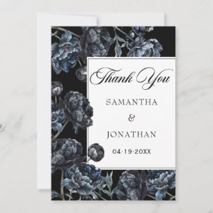 Remerciements Dark Moody Gothique Floral Mariage Carte de remerc