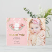 Remerciements De l'or de rose de fille d'anniversaire de carte (Debout devant)