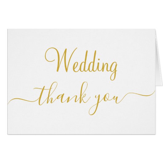 Remerciements de mariage Blanc Or Monogramme (Devant Horizontal)