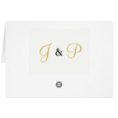 Remerciements de mariage Blanc Or Monogramme (Dos Horizontal)