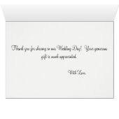 Remerciements de mariage Blanc Or Monogramme (Intérieur Horizontal (Bas))