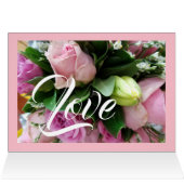 Remerciements de mariage Monogram Roses roses (Intérieur Horizontal (haut))