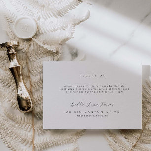 Remerciements Détails de la réception de mariage formelle Carte