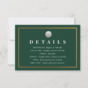 Remerciements Détails du Tournoi de Golf - Carte Insert