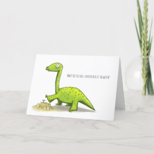 Remerciements Dinosaure à la carte d'anniversaire de la plage