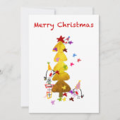 Remerciements Doodle Robins Golden Tree Carte de Noël (Devant)