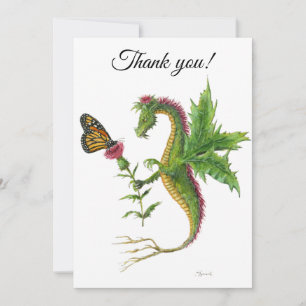 Remerciements Dragon et monarque Butterfl - carte de