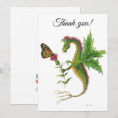 Remerciements Dragon et monarque Butterfl - carte de (Devant / Derrière)