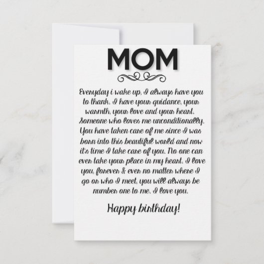 Remerciements drôle de carte d'anniversaire pour maman (Devant)