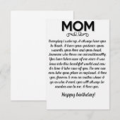 Remerciements drôle de carte d'anniversaire pour maman (Devant / Derrière)