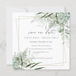 Remerciements Dusky Leafy Fern Succulent Enregistrer la carte de