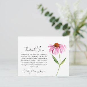 Remerciements Echinacea Carte de remerciement de funérailles D