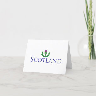 Remerciements Ecosse avec carte de note de chardon