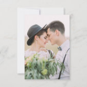 Remerciements Écriture manuelle Script 2 Mariage photo Carte de  (Dos)