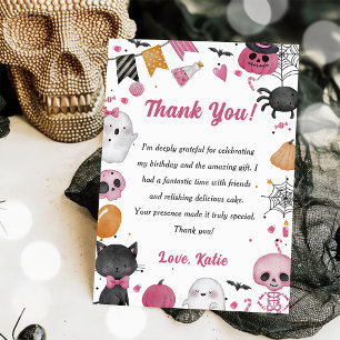 Remerciements Éffrayant Halloween Cute Ghost Carte de remercieme