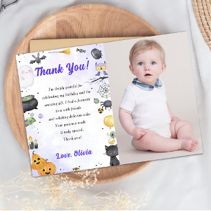 Remerciements Éffrayant Halloween Cute Ghost Party Carte de reme