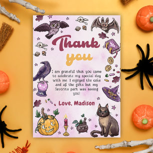 Remerciements Éffrayant Halloween fête d'anniversaire Carte de r