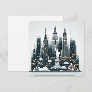 Remerciements Élégance des Fêtes de New York - Carte de Noël Per