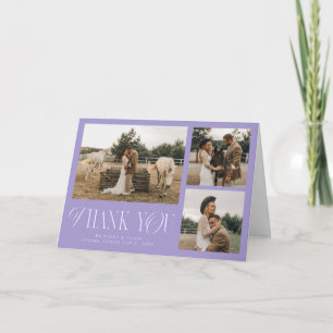 Remerciements Élégance Rustique Carte de Mariage Multi Photo Vio