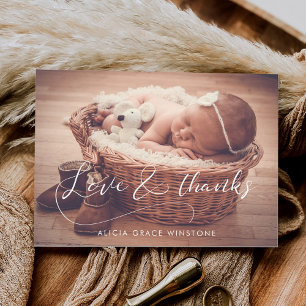 Remerciements Elégant Baby shower de calligraphie carte de remer