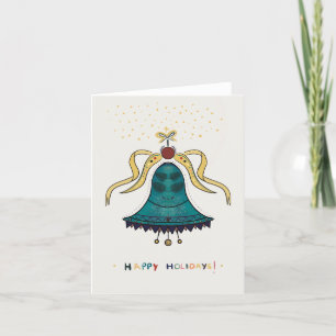 Remerciements Élégant Bell Festive Plié Greeting Carte de vacanc