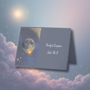 Remerciements élégant bleu galaxy ciel carte de séjour simple